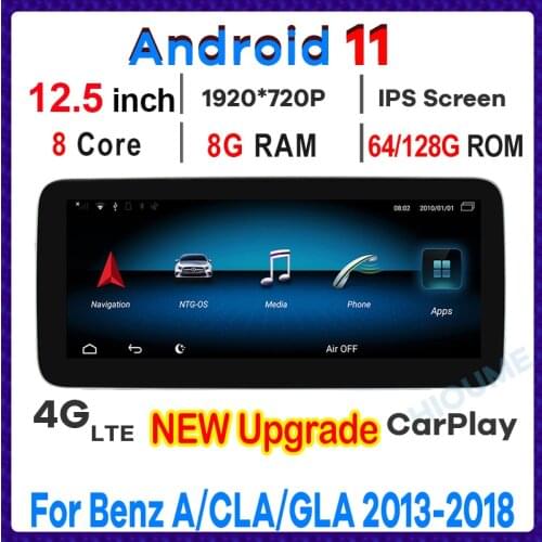 12.3" 8Core 8+64G Andriod 10 Car Multimedia Player GPS Radio for Benz A class W176 ,CLA class C117 / X156, NTG 4.5/5.0 2013-2018