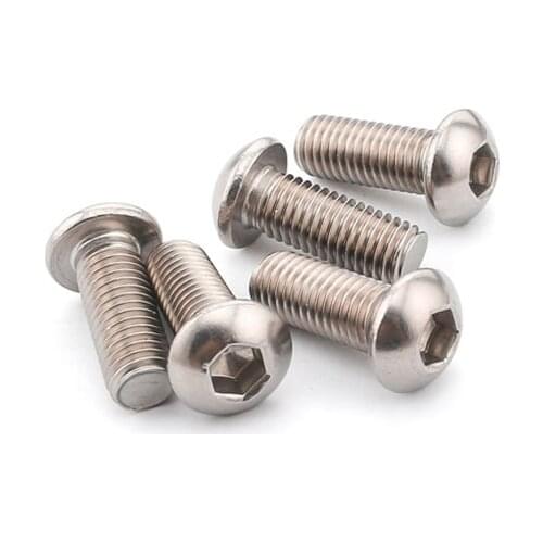 Free Shipping 100pcs/Lot Metric M4x5mm Stainless Steel Button Head Hex Socket Cap Screws Bolts