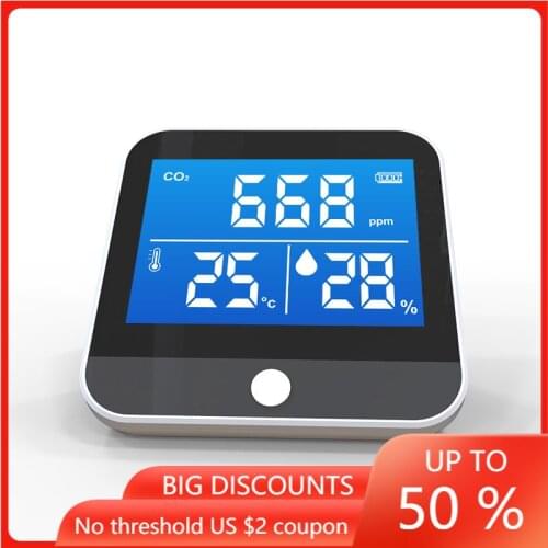 Household 1pc Portable Air Quality Monitor Temperature Humidity Tester CO2 Detector Classrooms Restaurants CO2 Monitor New 2021