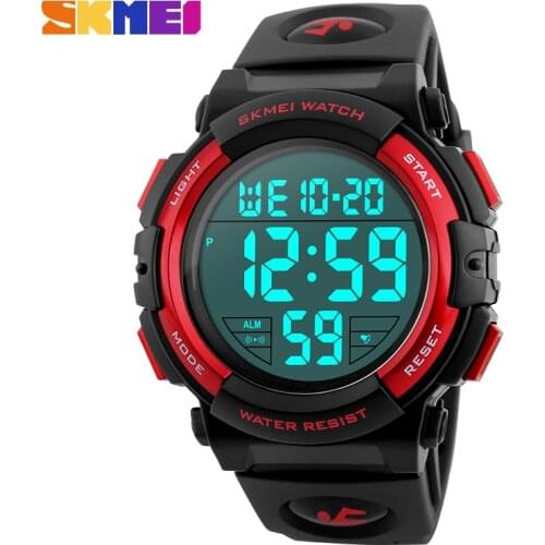 SKMEI 1258 Men Digital Wristwatches Big Dial 50M Waterproof Chronograph Male LED Clocks Outdoor Sports Watches Relogio Masculino