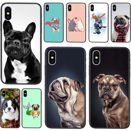 For Xiaomi Mi 10 11 9 10T Pro Lite Ultra Poco X3 F3 NFC CC9 Pro Bulldog Puppies Dog Store Black Waterproof Pretty Back