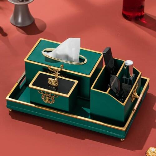 Home Storage Set Luxury Tissue Box Toothpick Storage Box Storage Tray Bedroom Cosmetic Storage Box Exquisite Gift Decoration