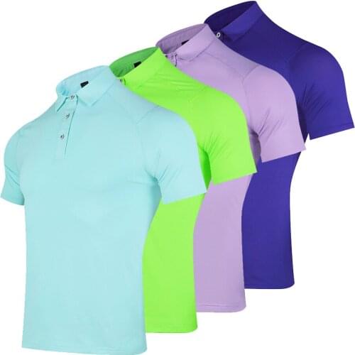 Monochrome Golf Shirts Mens Quick Drying Short Sleeve Sport T Shirt Gym Fitness Shirt Running Trainer Breathable T Shirt