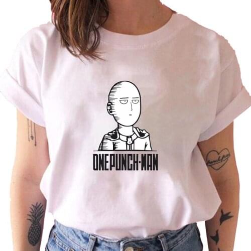 One Punch Man Anime T Shirt Funny Saitama Print Graphic Tops Casual Short Sleeve Summer Harajuku Tee Cotton Women Men Camisetas