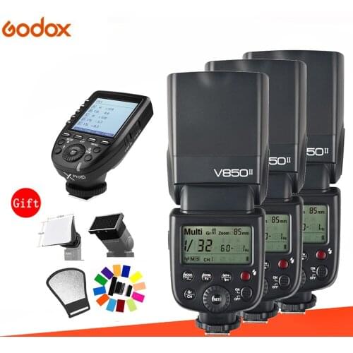 Godox 3*V850II 1/8000s HSS 2.4G GN60 Built-in Wireless X System Lithium Battery Speedlite Flash with Xpro trigger for Nikon Sony