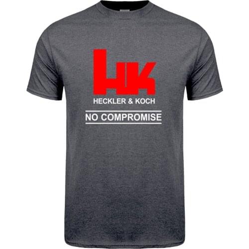 Heckler Koch Firearms No Compromise T Shirt Short Sleeve Tees Mans Tshirts Men HK Logo T-Shirts LH-227