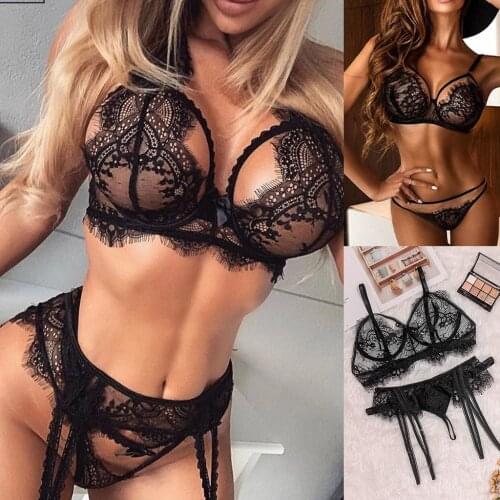 Sexy Lingerie Set Women Underwear Lace Briefs Bra Garter Sets Push Up Bras Sensual Lingerie Women Sexy Underwear Erotic Lingerie