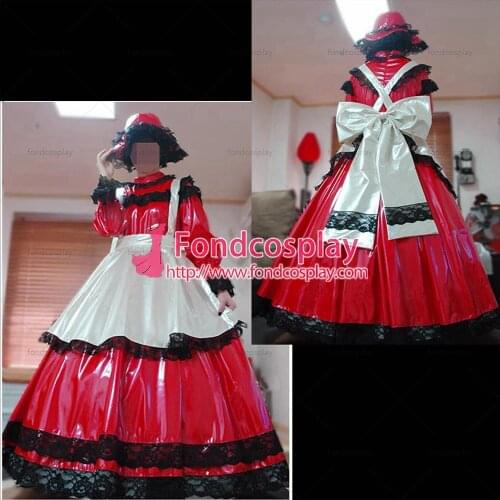 Sissy maid pvc dress lockable Uniform cosplay costume Tailor-made[G2472]