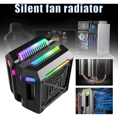 4 Heat Pipes CPU Cooler Glowing Silent Chassis Cooling Fan for Desktop Computer Practical Computer Accessories CPU Cooler QJY99