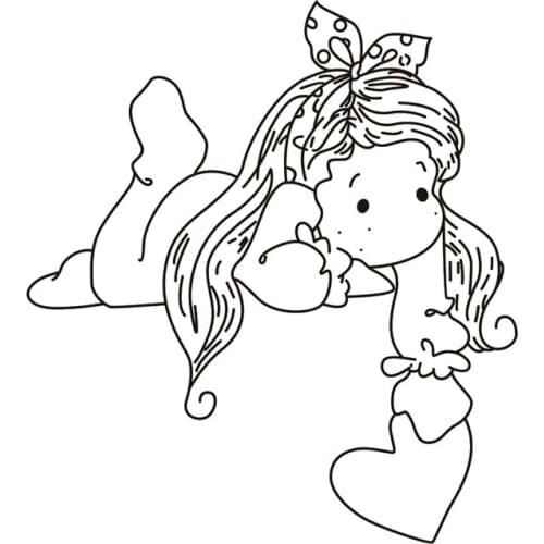 Girl Metal Cutting Dies or Transparent Clear Stamp for DIY Scrapbooking/photo album Decorative Card making