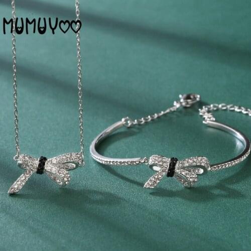 Fashion jewelry high-quality swa charm white bow crystal bracelet women fashion hundred tower bracelet
