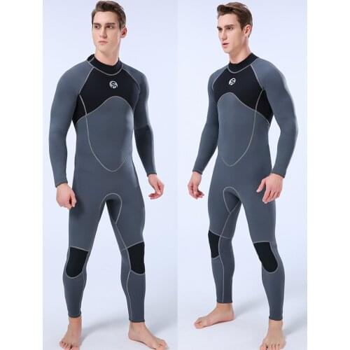 Mens Full Body Wetsuits Premium 3mm SCR Neoprene UV Protection Back Zip Diving Snorkeling Surfing Swimming Fullsuit Jumpsuit