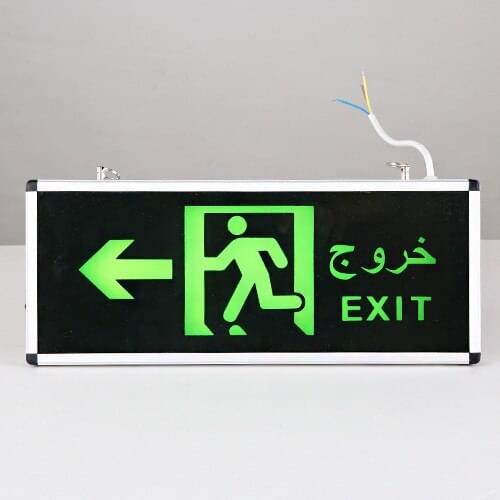 Customize pattern Buyer provides text Safety exit light power failure emergency evacuation light sign led Arabia Vietnam Turkey