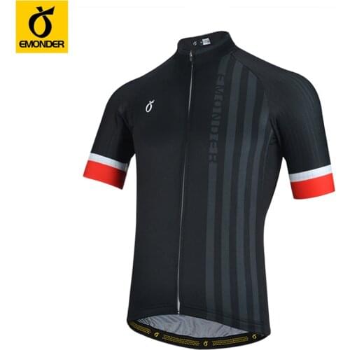 New EMONDER Mens Summer Cycling Jersey Breathable Quick Dry MTB Road Bike Shirts Short Sleeve Anti-Sweat Bicycle Clothing