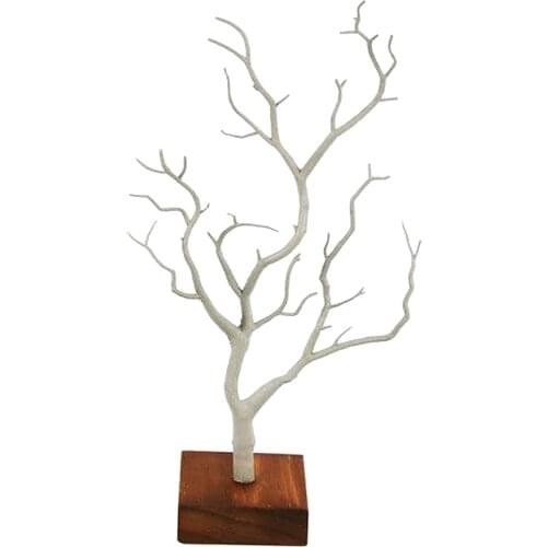 Jewelry Stand - Tree Jewelry Stand Display Rack Earring Necklace Ring Holder Organizer Color: White