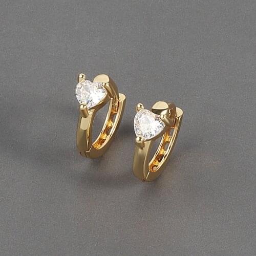 QMCOCO 925 Silver Simple Classic Design Heart-Shape Cubic Zircon Earrings Jewelry For Women Birthday Party Gifts