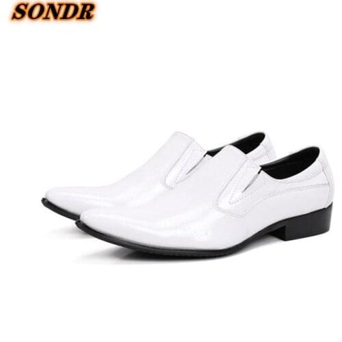 Zapatos Hombre Mens Dress Shoes Genuine Leather Fashion Business Dress Loafers Pointy Shoes Oxford Breathable Formal Shoes