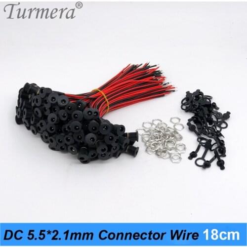 Turmera DC022B Waterproof Jack Battery DC Connector 5.5*2.1mm 18cm Length Diy Charging Plug for Screwdriver Drill Batteries Use