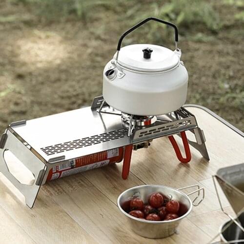 Outdoor Collapsible Camping Stove Stable Portable Stainless Steel Camping Stove Bracket Table for Picnic Beach