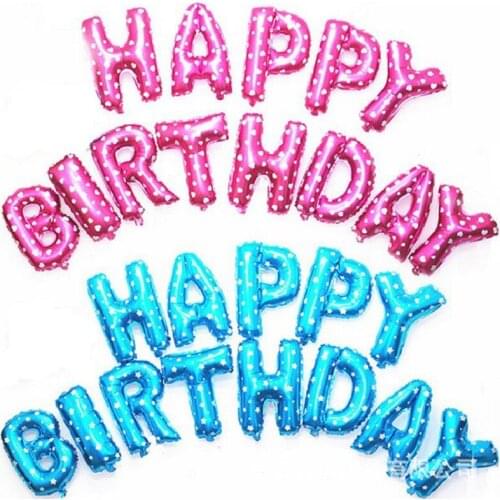 16 inch Design and color design Letters HAPPY BIRTHDAY Foil Balloons Happy Birthday Party Decoration Kids Alphabet Air Balloons