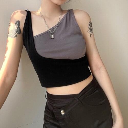 Vest Slim Fit Inner Sexy Irregular Design Sling Tops 2021 New Womens Chic Style Fashion Daily Temperament Wild