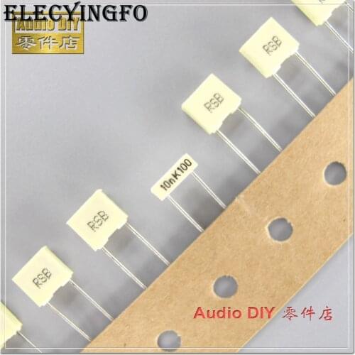 10PCS/50PCS AV RSB Series 0.01uF 100V 100V0.01uF 10% Copper Foot MKT Film Capacitor 10nF 100V10nF 103 100V103