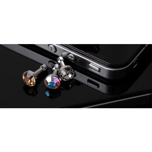100pcs diamond Dust Plug For HTC For Samsung Galaxy s6 For iphone 6 plus 5s 4S 5 6 dust plug 3.5mm earphones phone accessories