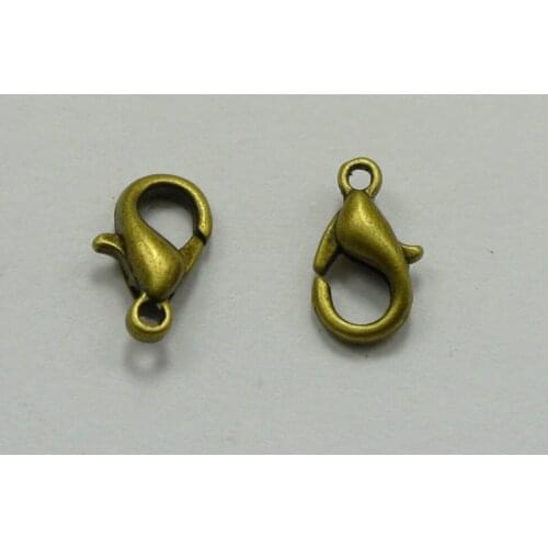 100 Bronze Tone Jewelry Lobster Clasp Findings 10x5mmmm
