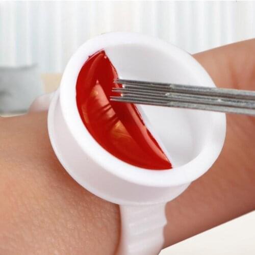 200pcs Tattoo Accessories Ring Cups Ink Cup for Microblading Permanent Makeup Tools Eyelash Extend Pigment Holder PMU Supplies