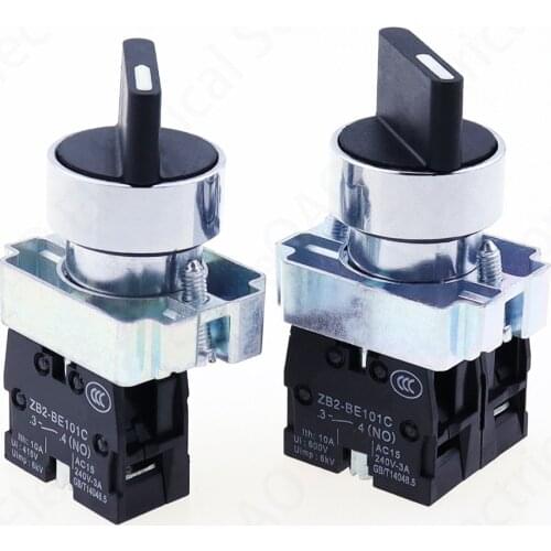 22mm XB2-BD21 BD23 BD33 1NO/2NO 2/3 position Self locking selector Knob switch