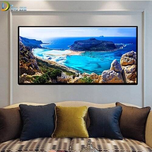 Diamond Painting Modern Natural Seascape Island Scenery Full Drill Square DIY Diamond Embroidery Cross Stitch Mosaic Round Decor