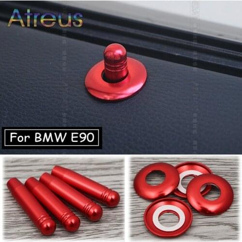 Atreus Aluminum Alloy Stickers For BMW 3 Series BMW E90 E91 E92 E93 Door Lock Pin Knobs And Covers Trim Frame Covers Accessories