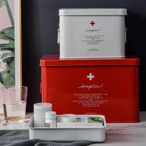 White/Black/Red Medical Kit for Home Medicine Storage Box S M Multifunctional First Aid Kit Medicine Storage Container