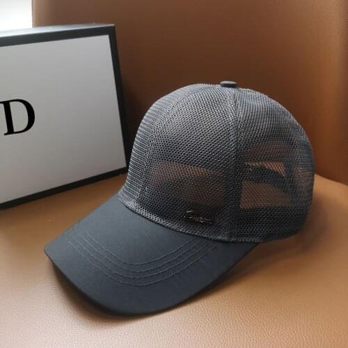 HT251 Unisex Cap Casual Plain Mesh Baseball Cap Adjustable Snapback Hats For Women Men Hip Hop Trucker Cap Streetwear Hat