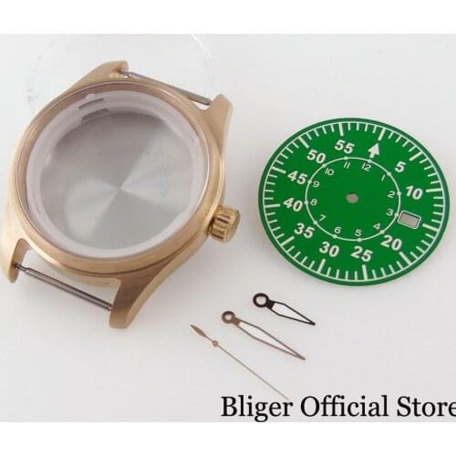 BLIGER Cusn8 Real Bronzed 39mm Automatic Watch Case 200 Waterproof fit NH35A NH36A Screwdown Crown Luminous Dial