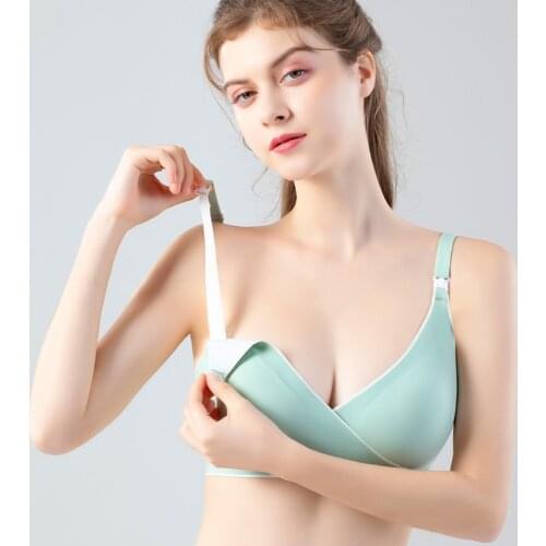 Wire Free Maternity Bra Feeding Pregnancy Breastfeeding Bra Nursing Underwear Clothes for Pregnant Soft Women Clothing Plus size