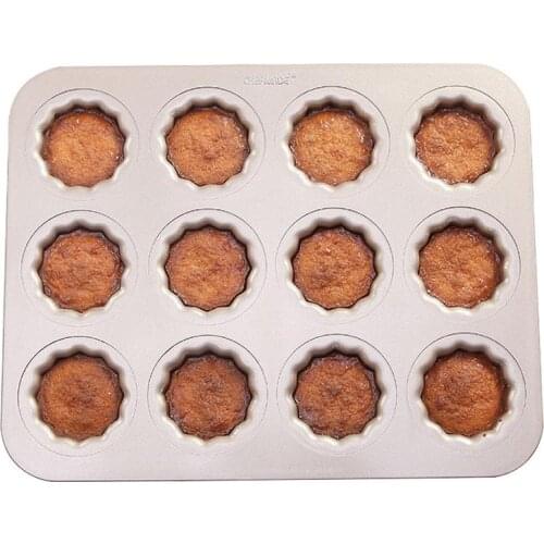 Cannele 12 Cups Carbon Steel Non-stick Cake Mold Baking Mold Multi-function Mold Kitchen Tools