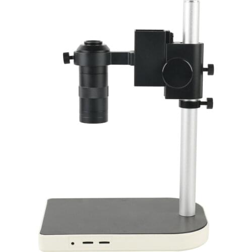 CCD Camera Holder Lifting Adjustment Bracket Digital Industrial Video Microscope Lens Table Stand+100X C-Mount Lens