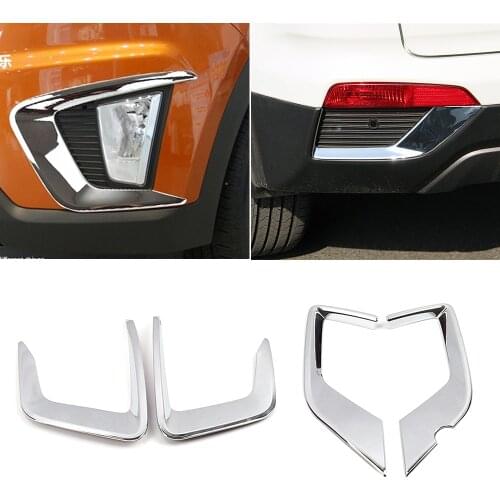 For Hyundai Creta IX25 2016-2018 Chrome Front Fog Light Lamp Rear Foglight Trim Cover Frame ABS Exterior Decoration