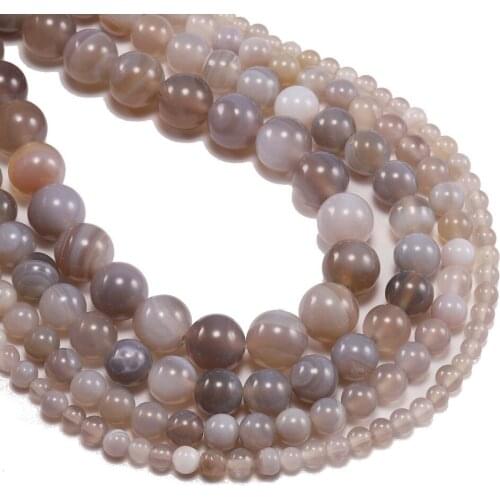 1strand/lot 4 6 8 10 12 mm Round Stripe Gray Agates Onyx Gems Round Loose Agat Beads Natural Stone Beads For Jewelry Making Diy