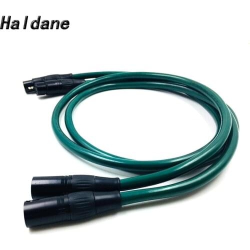 Haldane Pair Gold Plated XLR Balacned Audio Cable 3pin XLR Male to Female Amplifier Interconnect Cable with FURUTECH FA-220
