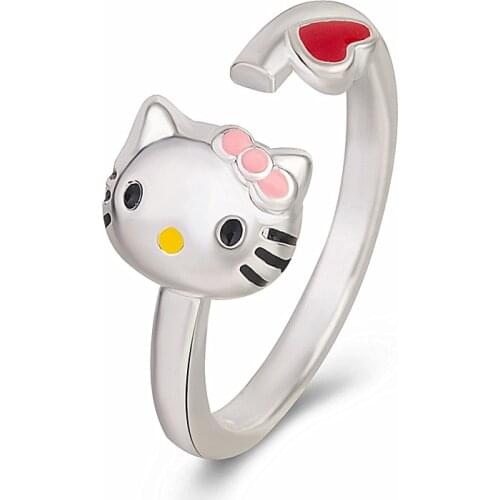 Korean version of KT cat ring red love KT cat ring Japanese and Korean version lively and cute for girlfriend birthday gift