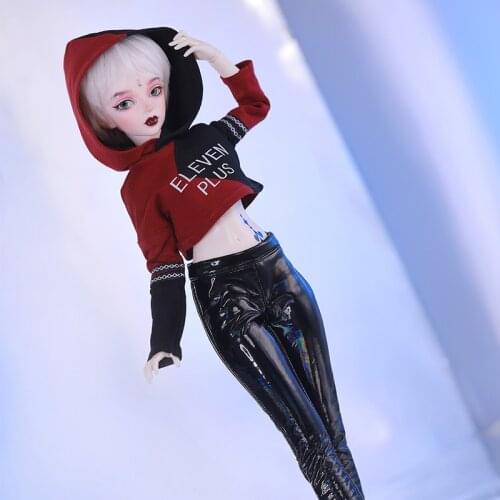 Minifee Yaxi BJD Doll 1/4 Fashion Devil Cruella De Vil Kuila Half Black Casual Hooded Sweater Fullet Option Maya Faiyland