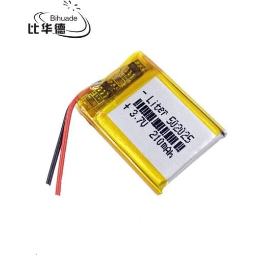 2pcs Size 502025 3.7V 210mah Lithium polymer Battery With Protection Board For MP3 MP4 MP5 GPS Digital Products Free Shipping