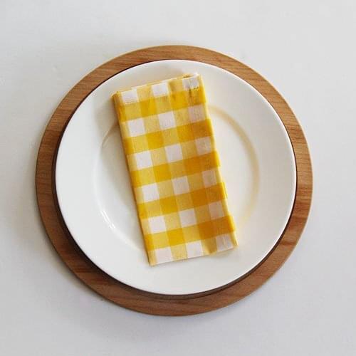 Loseta Large Yellow 12 PCS Napkins Cotton Fabric Napkin Table Dinner Napkins Special Day Hand Made 30 CM X 30 CM