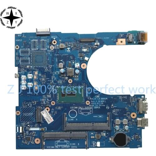 For DELL 3458 5558 5758 Laptop Motherboard With SR215 3205U AAL10 LA-B843P DDR3L MB 100% Tested Fast Ship