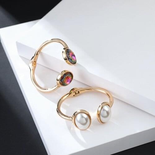 Cute Pearl Rhinestone Charm Bracelets & Bangle for Women Crystal Bracelet Adjustable Femme Jewelry Gift