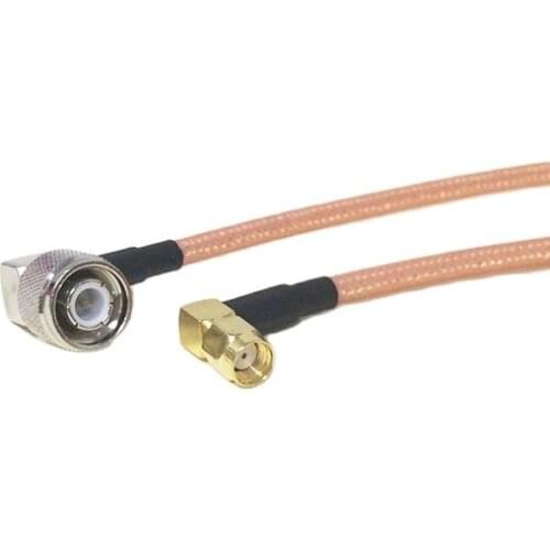 Modem Coaxial Cable TNC Right Angle Male Plug Switch RP-SMA Right Angle Male Plug Connector RG142 Cable 50CM 20" Adapter