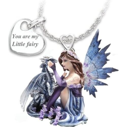 Fashion Beautiful Girl Resin Pendant Necklace Fashion Fairy Pterosaur Necklace PRINCESS NECKLACE Ladys Birthday Anniversary