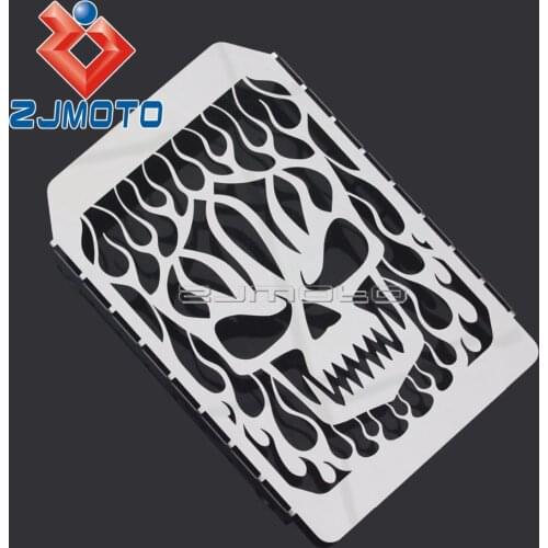 Motorcycle Chrome Skull Flame Radiator Grille For Kawasaki Vulcan VN 1500 VN1500 Stainless Steel Radiator Protection Cover